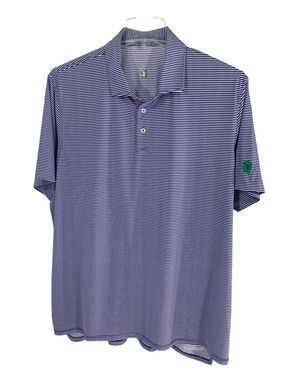 B Draddy Sport Golf Polo Shirt MADE USA Stretch Blue Striped Mens XXL